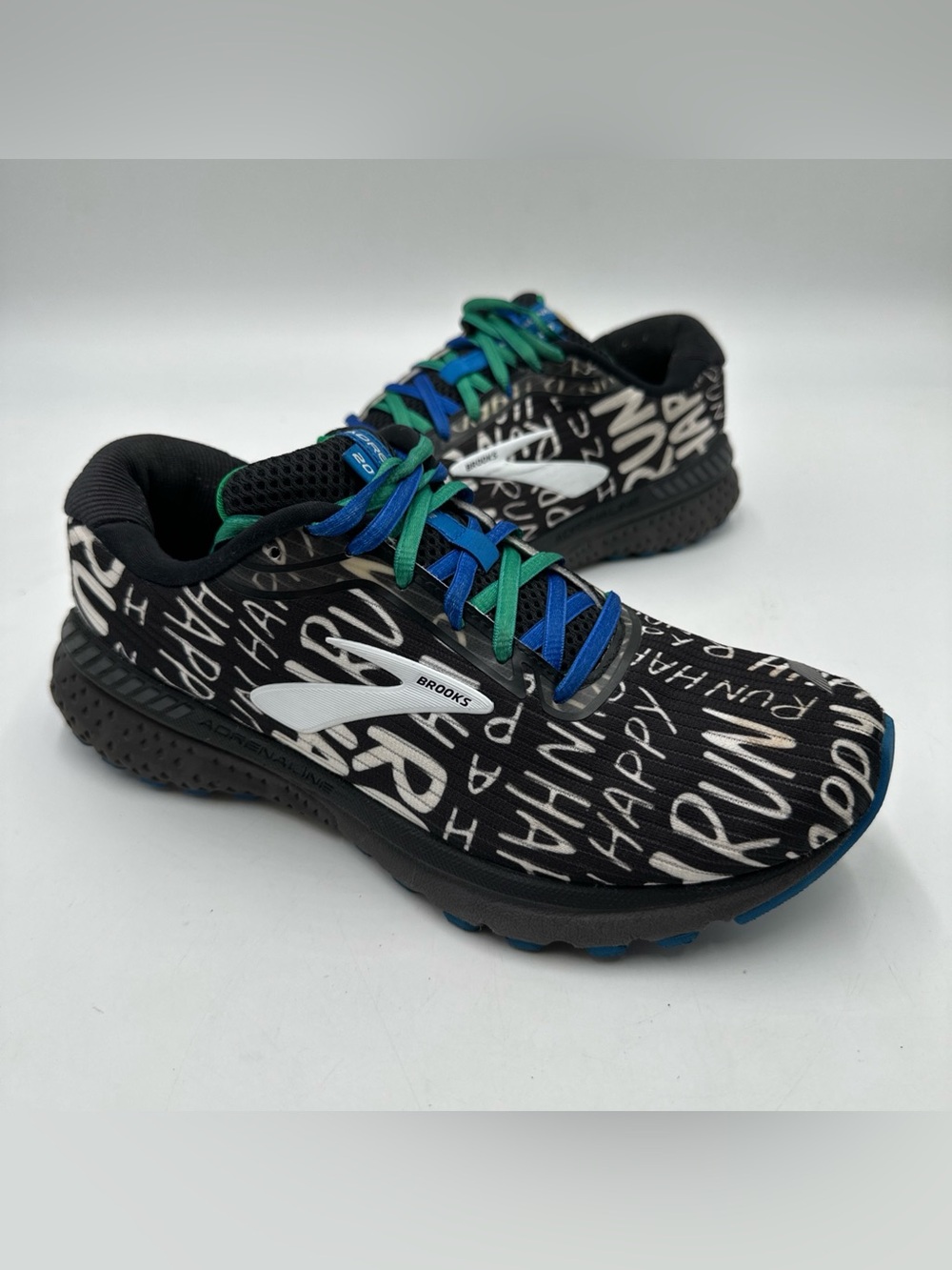 Brooks Adrenaline GTS 20 Run Happy Shoes Men’s 9 Black White 1202961B090